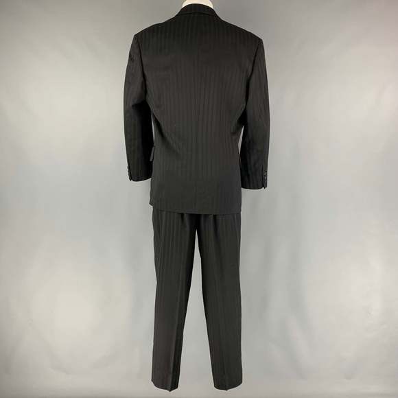 MATSUDA  Black Stripe Wool Double Breasted 30 29 Suit - Picture 4 of 10